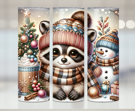 Racoon Christmas | Premium Sublimation Tumbler Transfers – Vibrant, Long-Lasting Designs