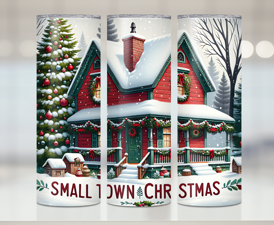 Small Town Christmas | Premium Sublimation Tumbler Transfers – Vibrant, Long-Lasting Designs