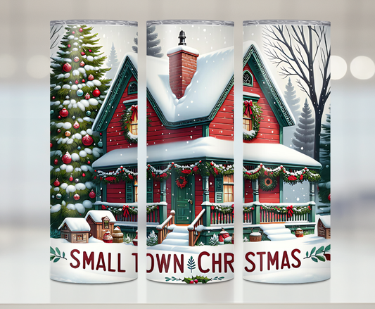 Small Town Christmas | Premium Sublimation Tumbler Transfers – Vibrant, Long-Lasting Designs