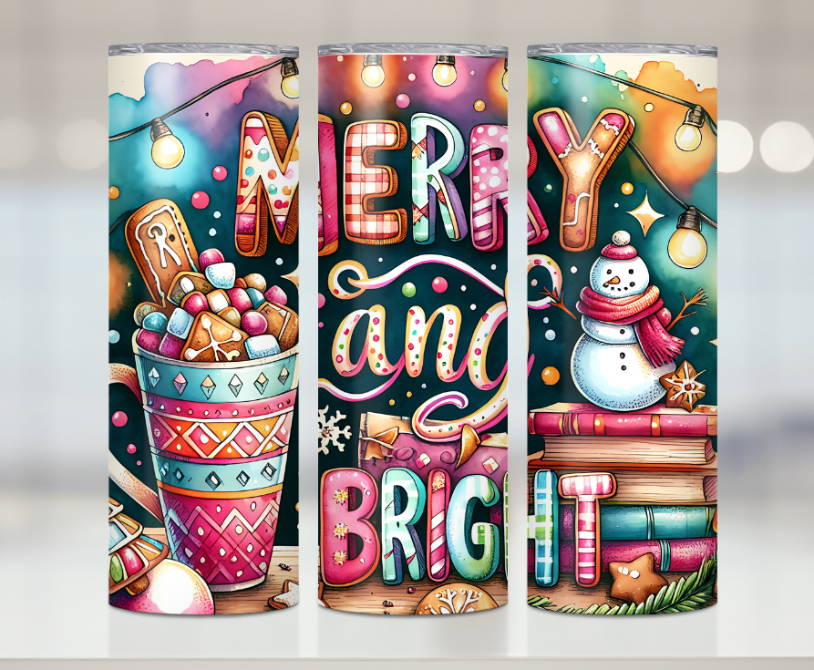 Merry And Bright | Premium Sublimation Tumbler Transfers – Vibrant, Long-Lasting Designs