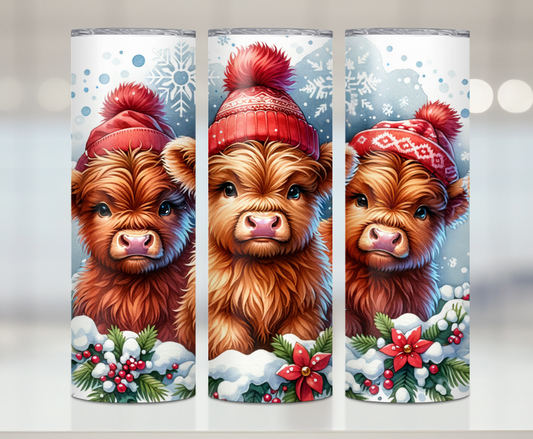 Three Christmas Cows | Premium Sublimation Tumbler Transfers – Vibrant, Long-Lasting Designs