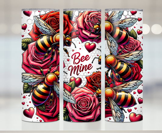 Bee Mine Roses And Bees | Premium Sublimation Tumbler Transfers – Vibrant, Long-Lasting Designs