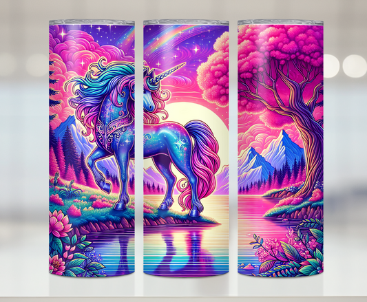 Bright Neon Unicorn | Premium Sublimation Tumbler Transfers – Vibrant, Long-Lasting Designs