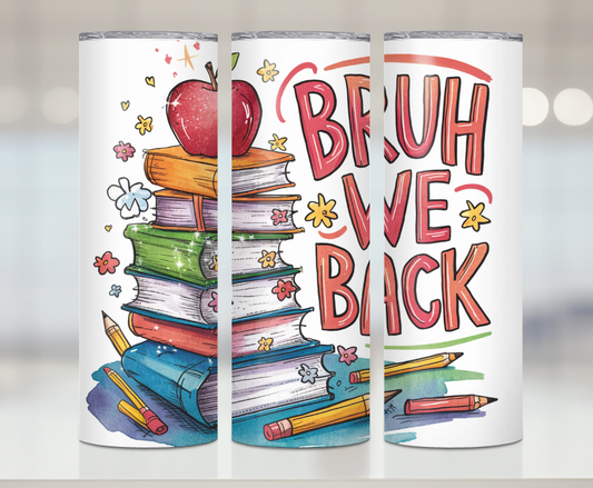 Bruh We Back | Premium Sublimation Tumbler Transfers – Vibrant, Long-Lasting Designs