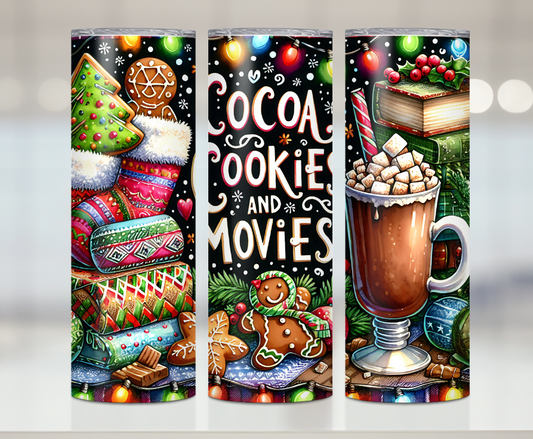 Cocoa Cookies And Movies | Premium Sublimation Tumbler Transfers – Vibrant, Long-Lasting Designs