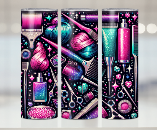Neon Hairstylist Tools | Premium Sublimation Tumbler Transfers – Vibrant, Long-Lasting Designs
