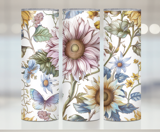 Boho Sunflower Pastel Florals | Premium Sublimation Tumbler Transfers – Vibrant, Long-Lasting Designs
