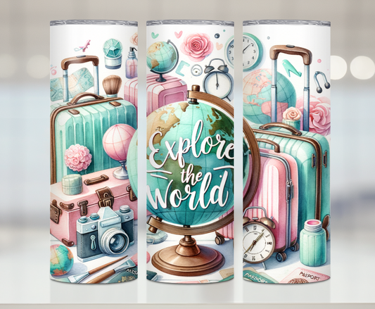 Explore The World | Premium Sublimation Tumbler Transfers – Vibrant, Long-Lasting Designs