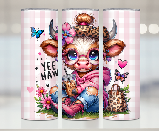 Yee Haw Cute Cow Girl | Premium Sublimation Tumbler Transfers – Vibrant, Long-Lasting Designs