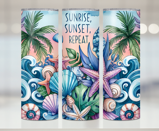 Sunrise, Sunset, Repeat | Premium Sublimation Tumbler Transfers – Vibrant, Long-Lasting Designs