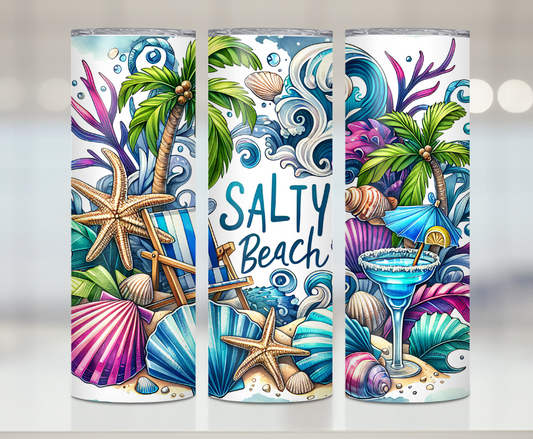 Salty Beach | Premium Sublimation Tumbler Transfers – Vibrant, Long-Lasting Designs