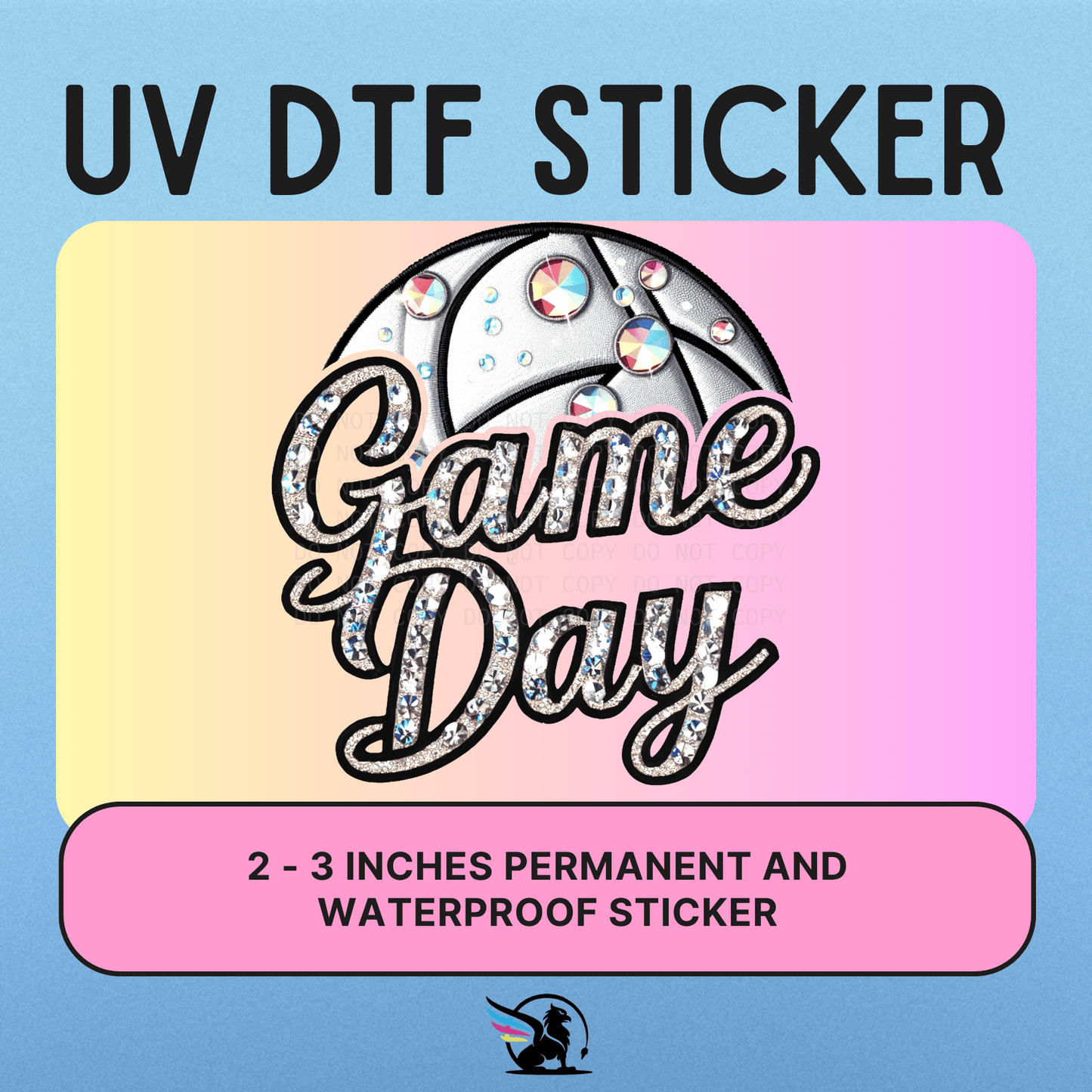 Volleyball Game Day Bling | UV DTF STICKER