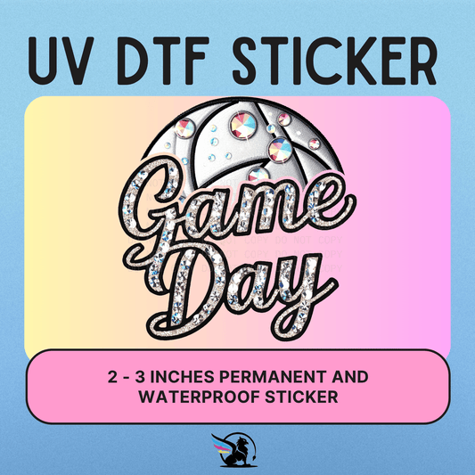 Volleyball Game Day Bling | UV DTF STICKER