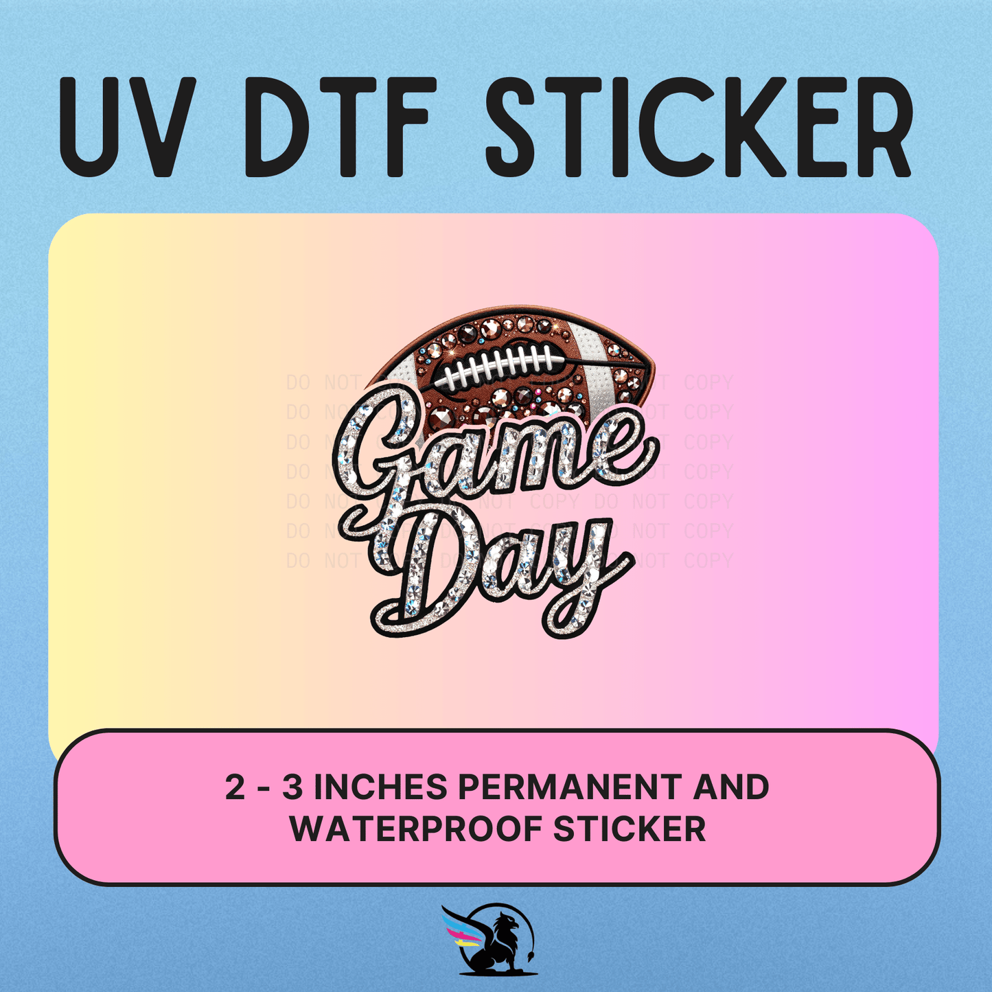 Football Game Day Bling | UV DTF STICKER