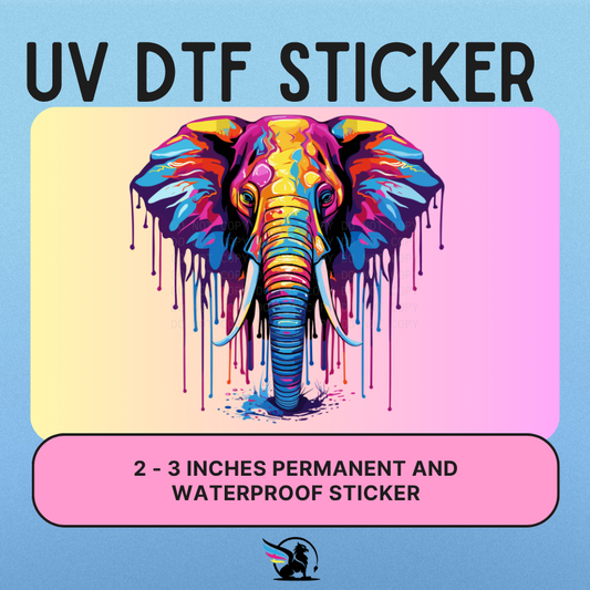 Water Colored Elephant | UV DTF STICKER