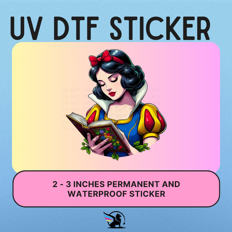 Snow Reading Princess | UV DTF STICKER