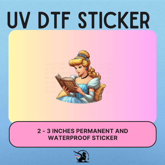 Lost Shoe Princess Reading | UV DTF STICKER