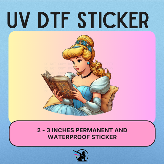 Lost Shoe Princess Reading | UV DTF STICKER