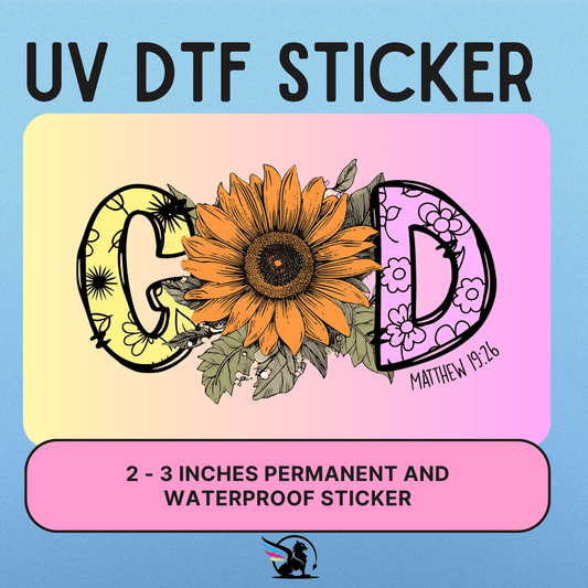 GOD FLORAL | UV DTF STICKER