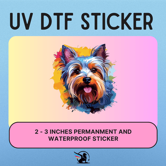 Colorful Yorkshire Terrier | UV DTF STICKER - Griffin Expressions