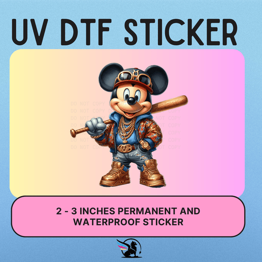 MOUSE BASEBALL  | UV DTF STICKER