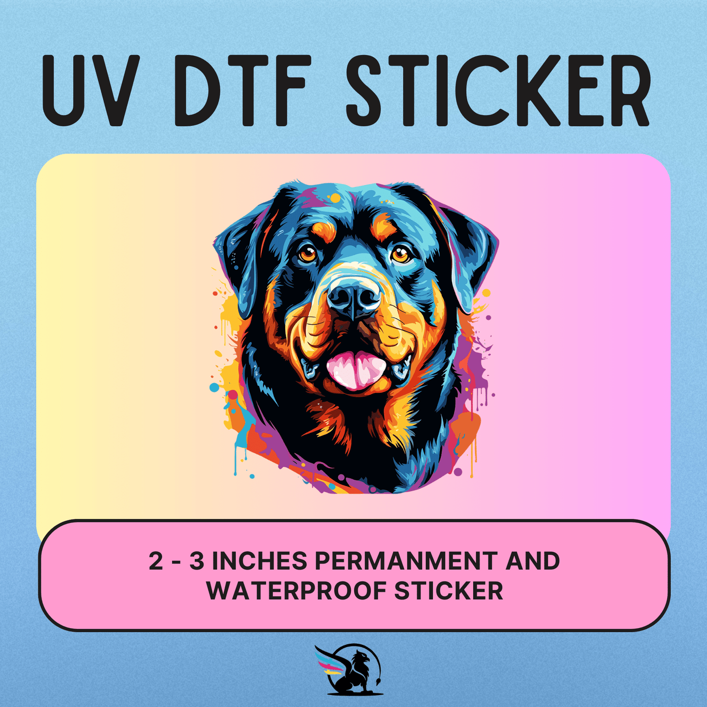 Colorful Rottweiler | UV DTF STICKER