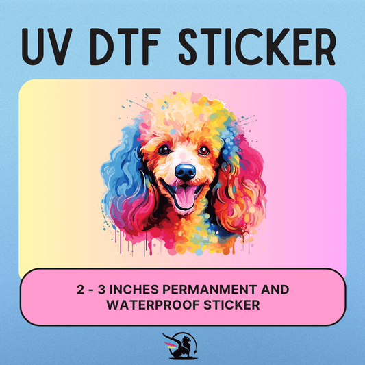 Colorful Poodle | UV DTF STICKER - Griffin Expressions