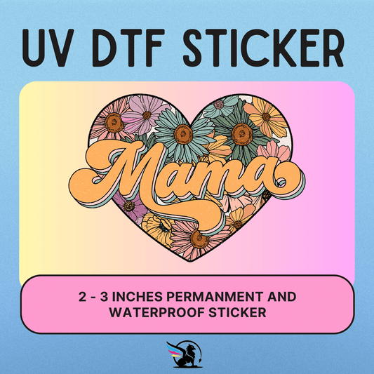 Floral Mama Heart | UV DTF STICKER