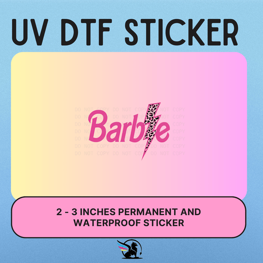 BARBIE LIGHTNING BOLT  | UV DTF STICKER