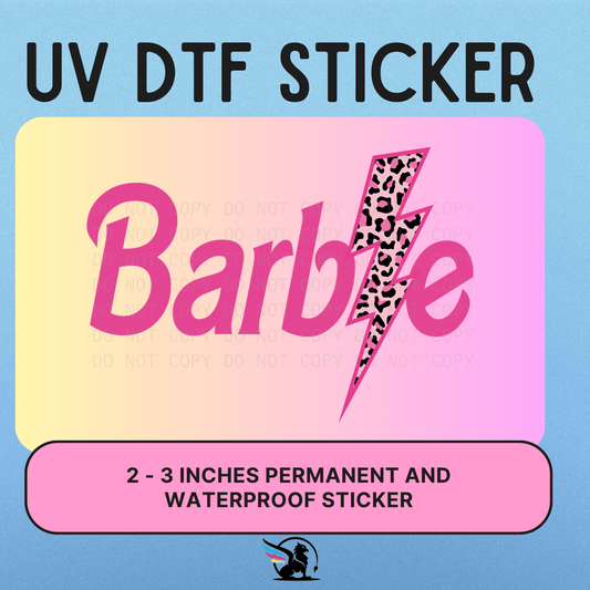 BARBIE LIGHTNING BOLT  | UV DTF STICKER