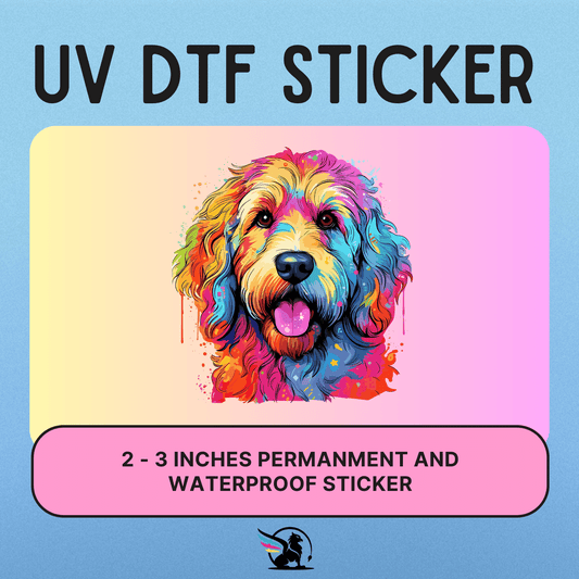 Colorful Goldendoodle | UV DTF STICKER - Griffin Expressions