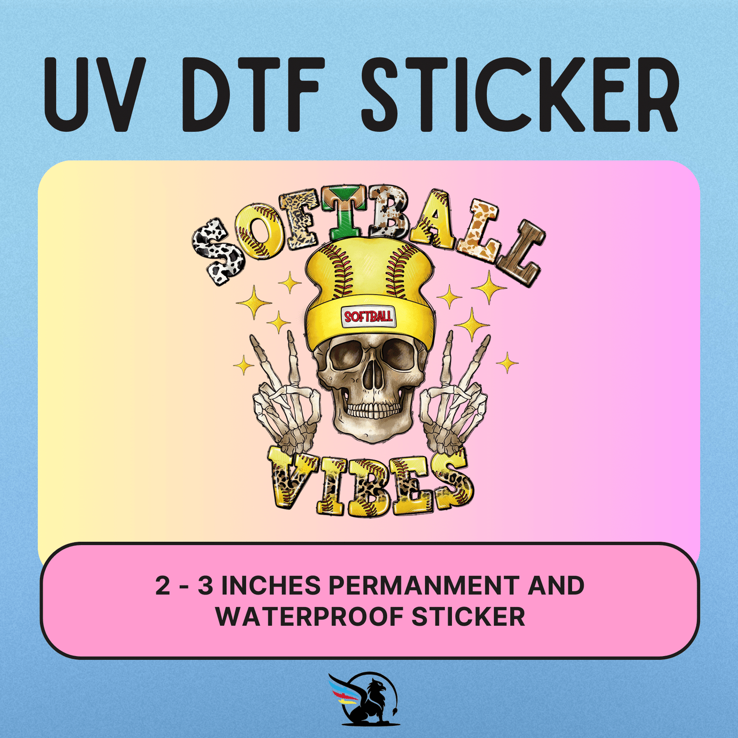 Softball Vibes | UV DTF STICKER