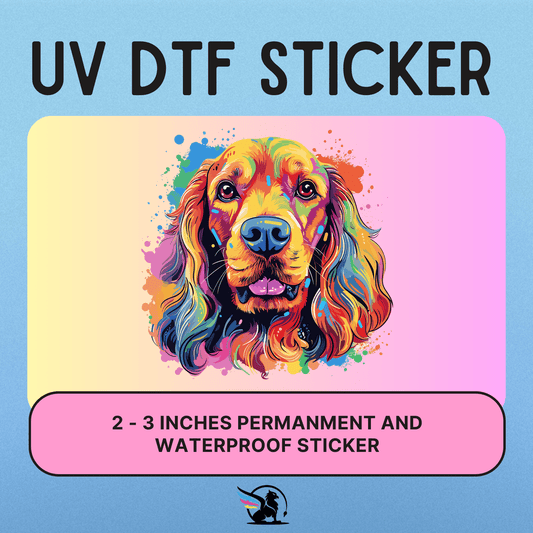 Colorful Cocker Spaniel | UV DTF STICKER - Griffin Expressions