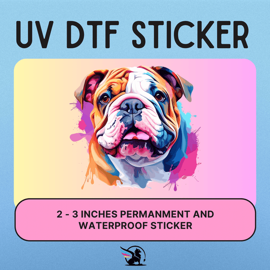 Colorful Bulldog | UV DTF STICKER - Griffin Expressions