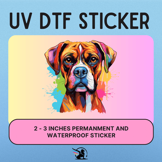 Colorful Boxer | UV DTF STICKER - Griffin Expressions