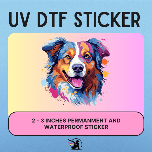 Colorful Australian Shepard | UV DTF STICKER - Griffin Expressions