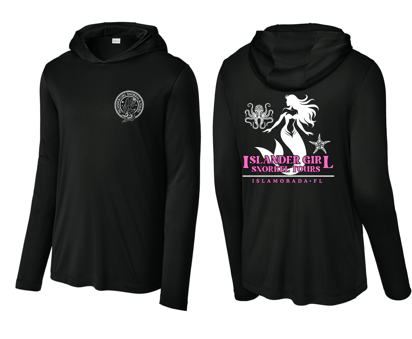 Islander Girl | Long Sleeve w/ Hood | Black & Pink