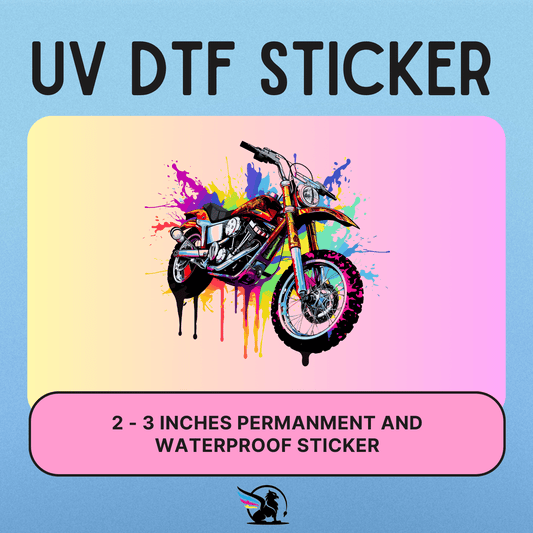 Water Colored Dirt Bike | UV DTF STICKER