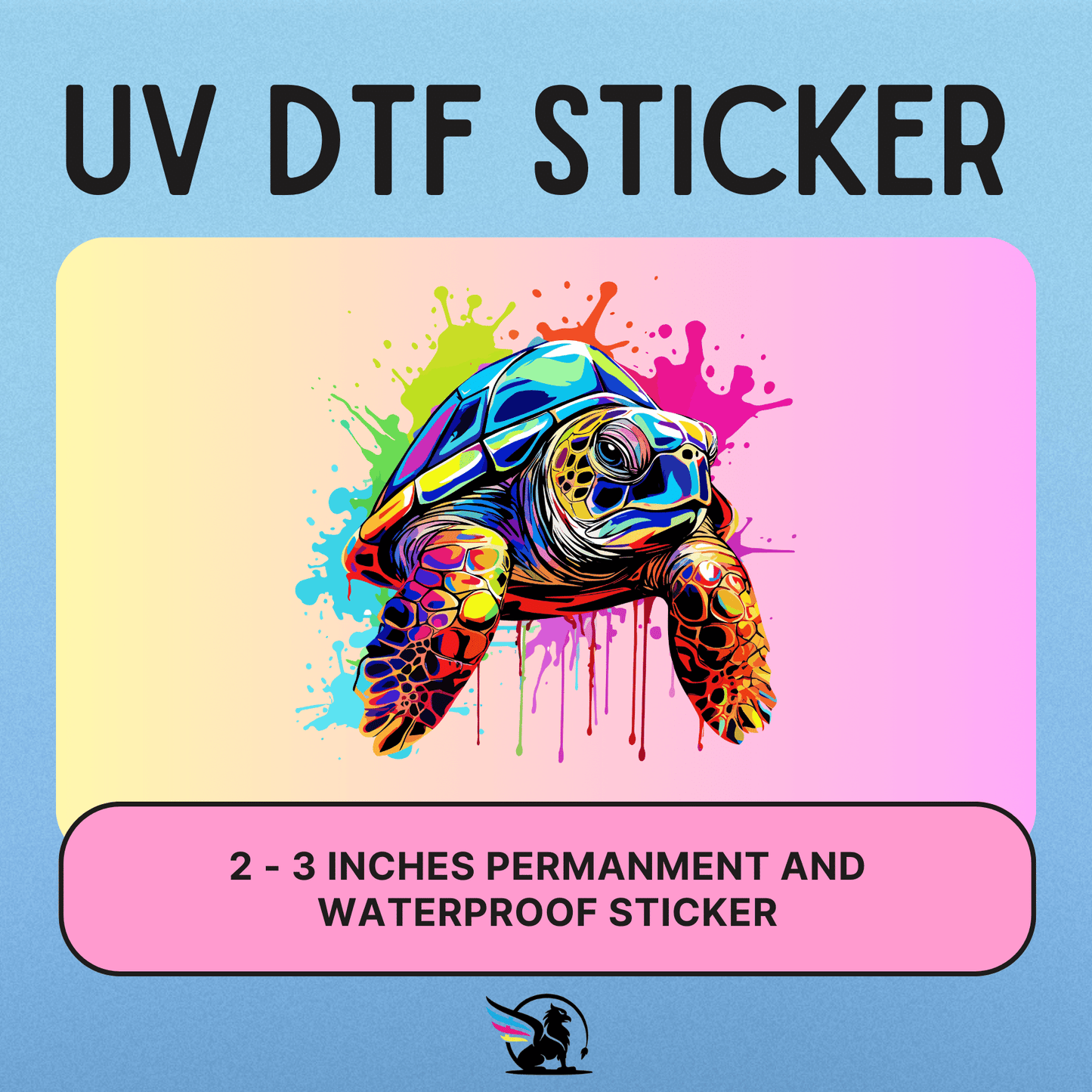 Water Colored Turtle | UV DTF STICKER