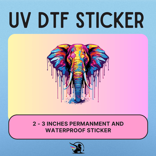 Water Colored Elephant | UV DTF STICKER