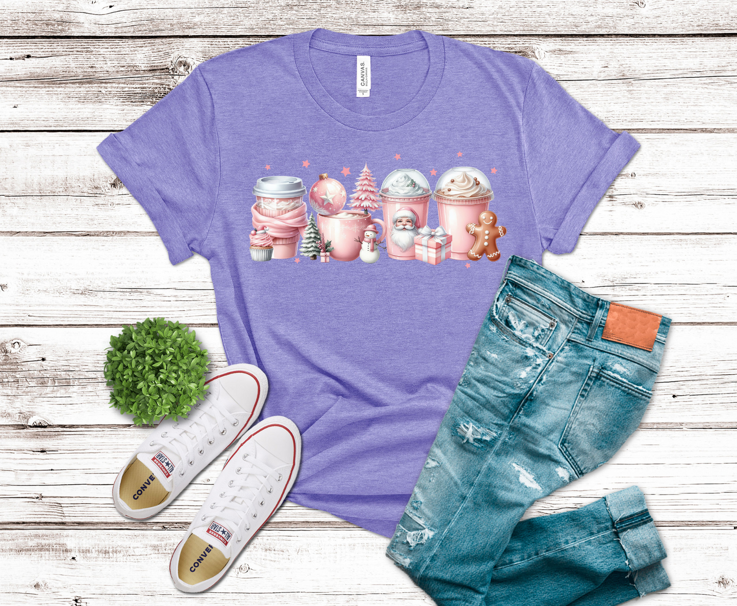 Premade DTF Transfer Gang Sheet For Graphic Tees | Pink Christmas