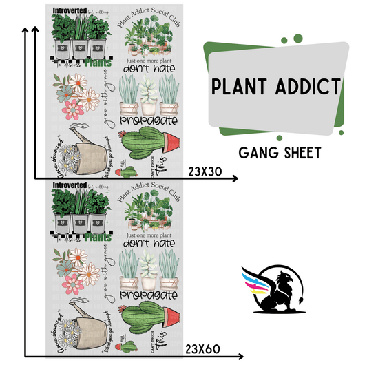 Premade DTF Transfer Gang Sheet For Graphic Tees | Plant Addict