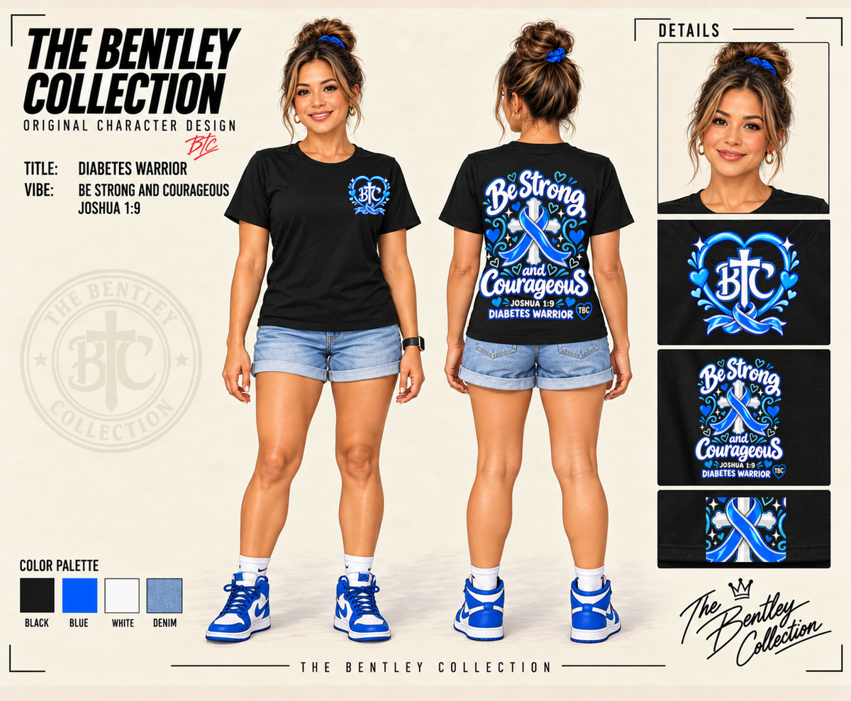 Diabetes Warrior “Be Strong and Courageous” Faith T-Shirt | TBC
