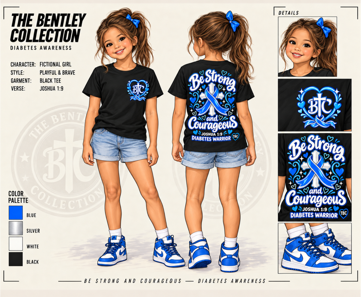 Diabetes Warrior “Be Strong and Courageous” Faith T-Shirt | TBC