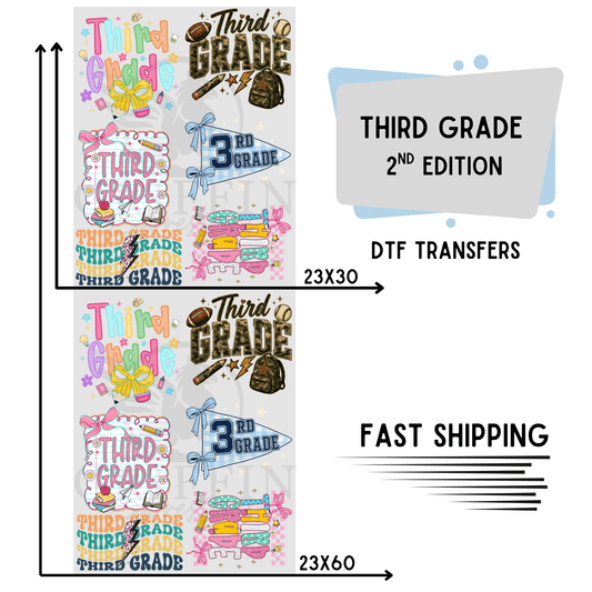 Third Grade .2 | Premade DTF Transfer Gang Sheet For Graphic Tees