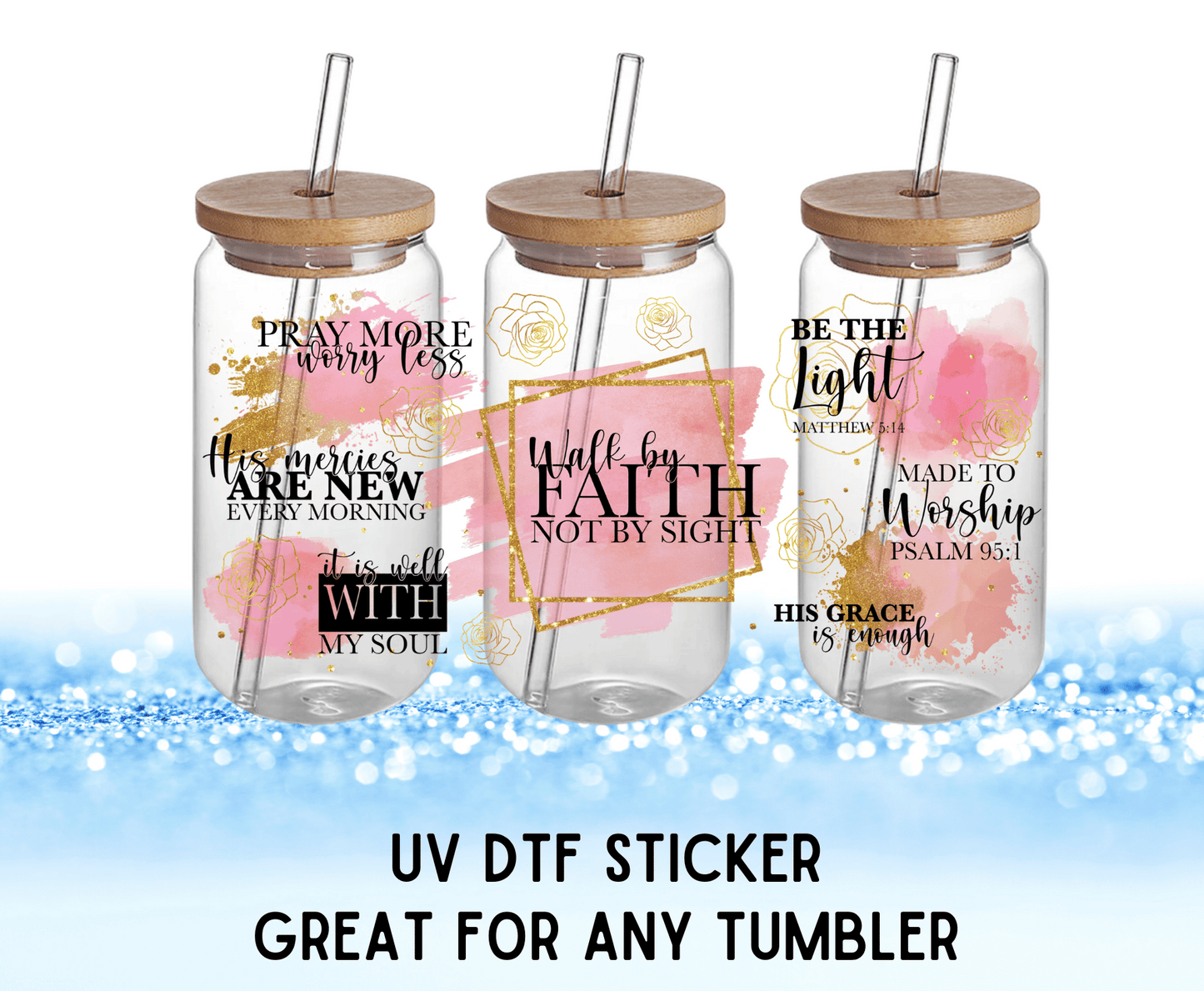 Walk By Faith | UV DTF Wrap – Waterproof, Durable, & Vibrant Sticker
