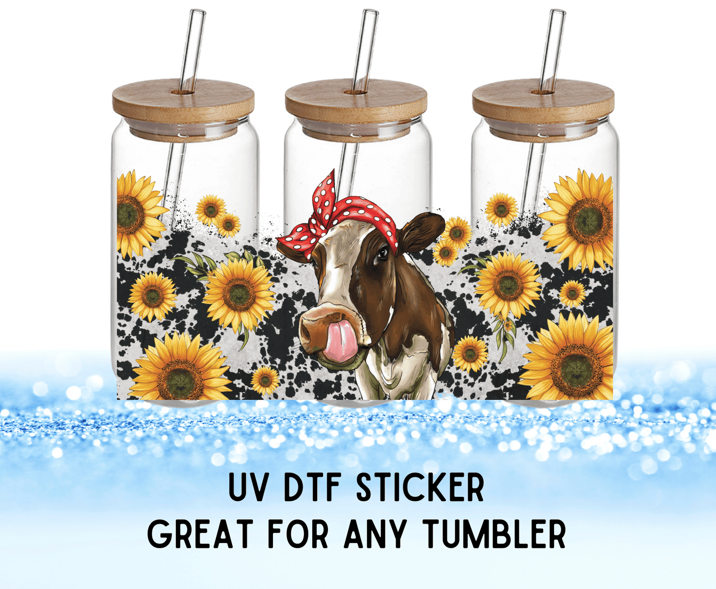 Cow | UV DTF Wrap – Waterproof, Durable, & Vibrant Sticker