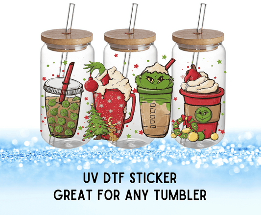 UV DTF Sticker | Grinch Latte