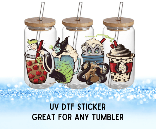 Villain Latte | UV DTF Wrap – Waterproof, Durable, & Vibrant Sticker