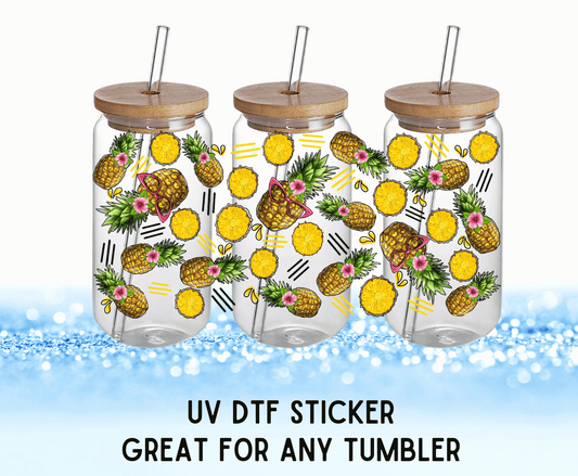 Pineapples | UV DTF Wrap – Waterproof, Durable, & Vibrant Sticker - Griffin Expressions